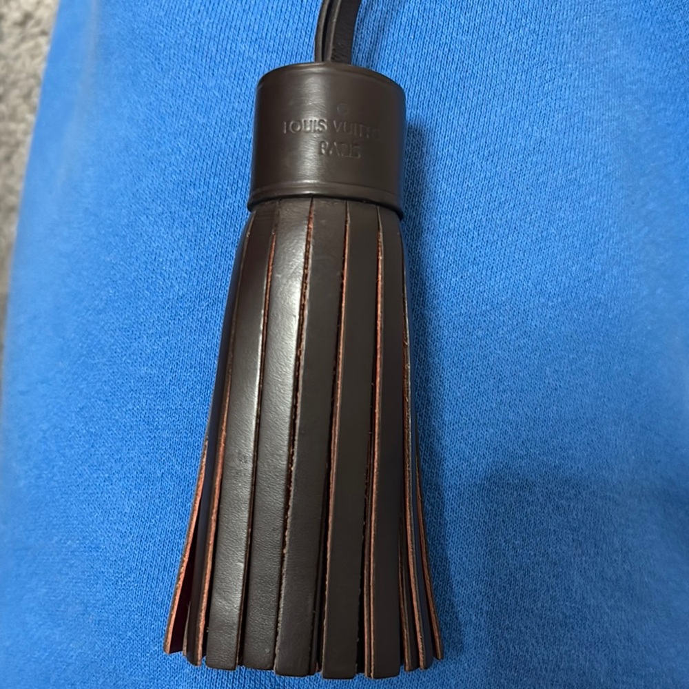 Louis Vuitton Brown Leather Tassel Keychain
